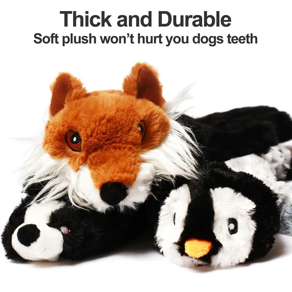 New 45cm Simulated Animal Holster No Stuffing with Squeakers Dog Chew Toy Durable Plush Crinkle Pet Squeak Toys Pet Supplies