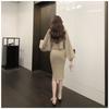 Retro Knitwear Two Piece Set for Women's Autumn/Winter Lazy Style Strap Gentle Sweater Cardigan Coat