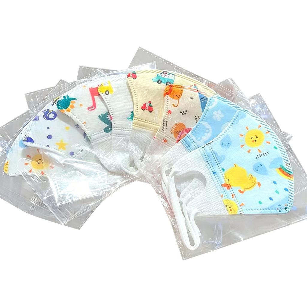 10pcs Kids Disposable Face Masks Adjustable Ear Loops Soft Breathable Material Comfortable Fit for Daily Use Packaged Individually