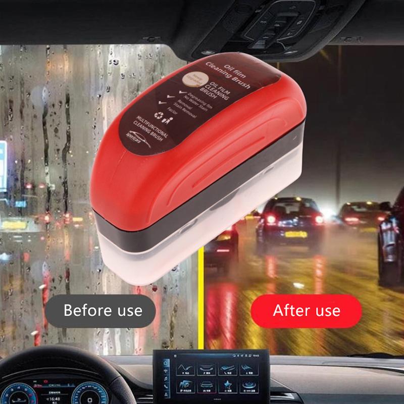 1 Piece Car Glass Cleaner Brush Windshield Oil Film Cleaner Auto Glass Sponge Cleaning Polishing Care Maintenance Brush