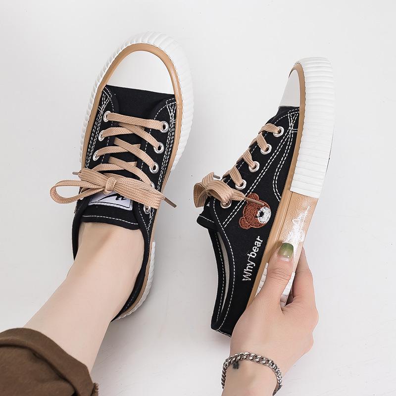 

Летние полутапочки парусиновые туфли женские универсальные модные мокасины студенческие повседневные кроссовки без каблука 40 чёрный