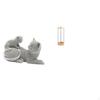 Cat Sculpture Tabletop Ornament Art Crafts Decorative Figurine Animal Statue Straw Dispenser Holder