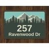 Personalized Metal House Number Sign Mountain Forest Address Plaque Custom Home Decor