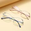Trendy Blue Ray Blocking Blue Ray Blocking Eyeglasses Ultralight Eye Protection Square Eyeglasses for Women Designers Metal Framed Eyeglasses