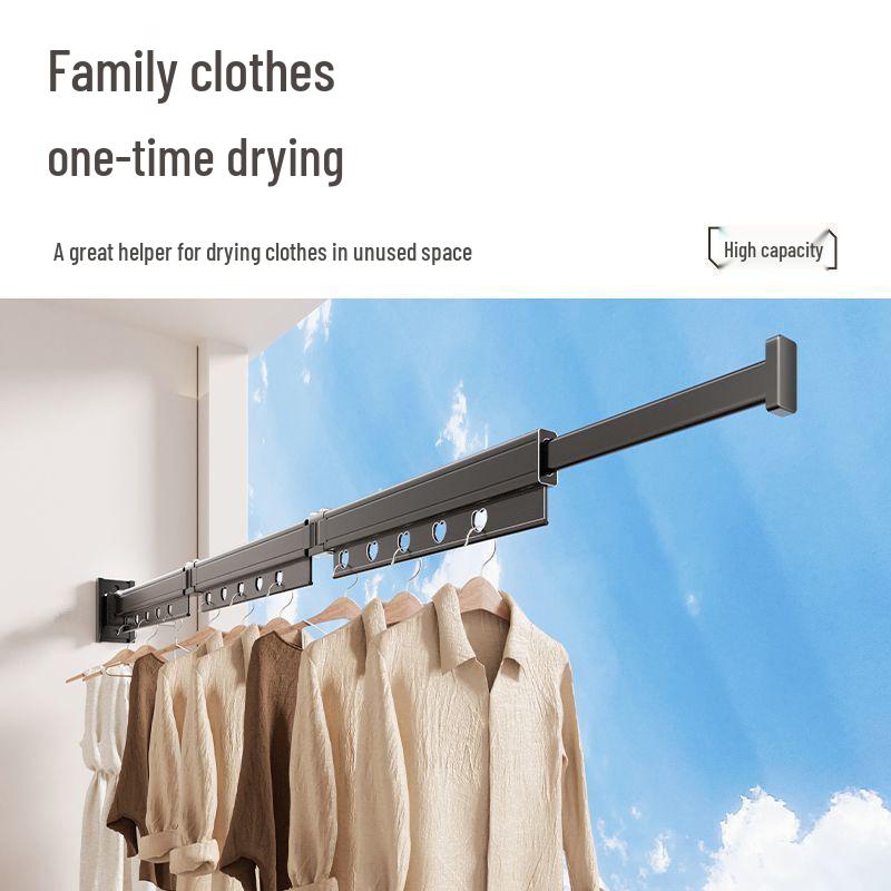 Wall-Mounted Foldable Clothes Drying Rack for Balcony/Wardrobe