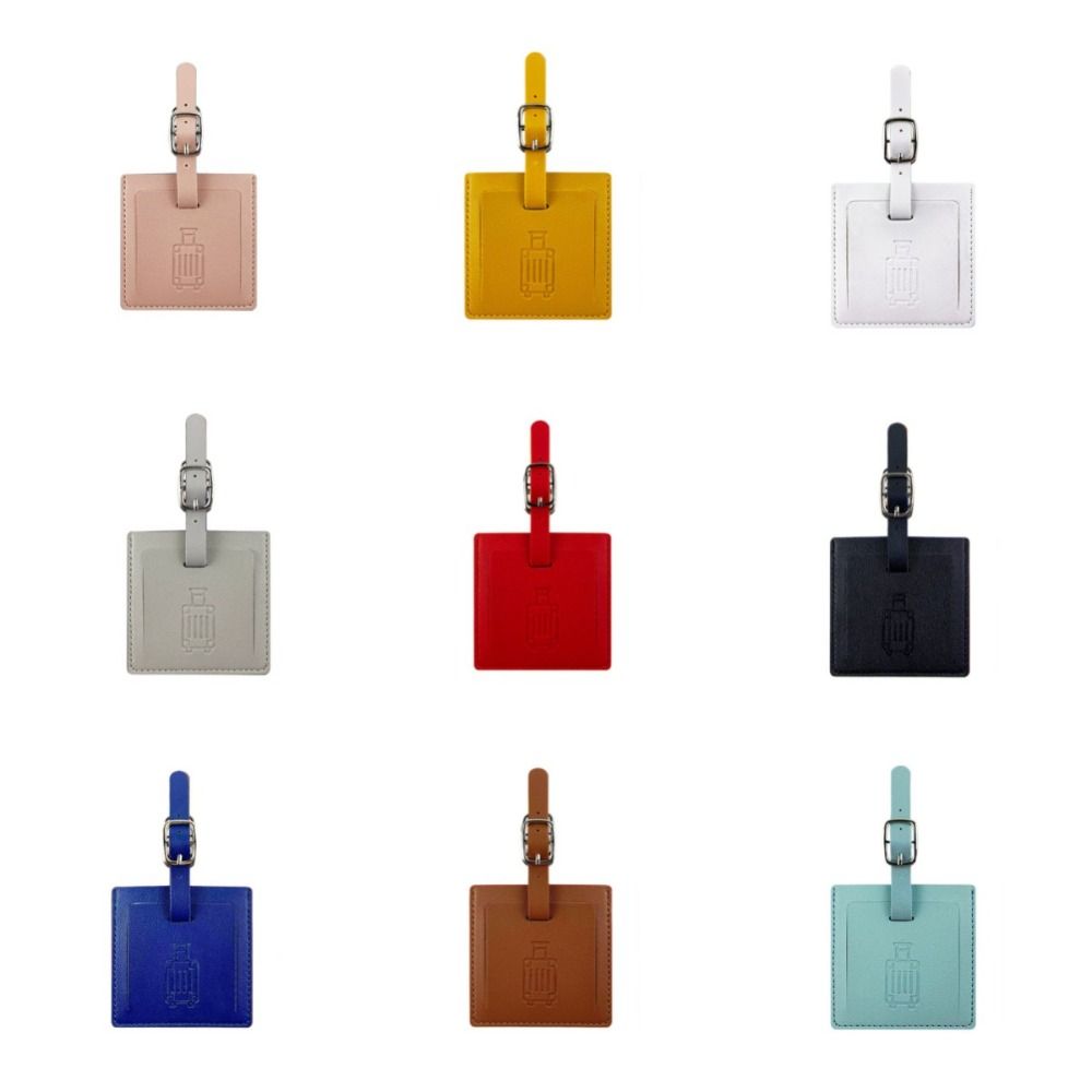 Square Shape Baggage Name Tags Colorful Airplane Suitcase Tag Soft PU Luggage Tag  Holiday