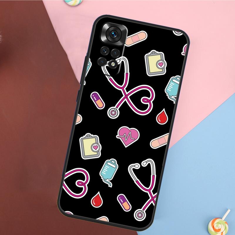 Stethoscope Heart Nursing Nurse Cover For Xiaomi Redmi Note 13 Pro 14 12 11 9 10 9S 10S 11S 12S Redmi 10C 12C 13C 14C Case