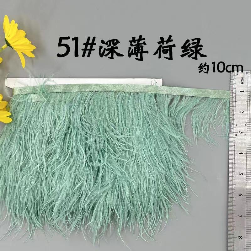 8-10 Ostrich Feather Cloth Edge Colorful Ostrich Hair Dress Performance Accessories Diy Decorative Material Feather Cloth Edge
