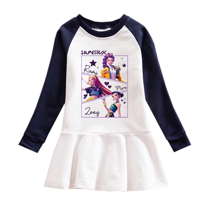 K-pop Monster Hunter Girl Group Dress - Cartoon Ruffle Long Sleeve Mesh Princess Skirt