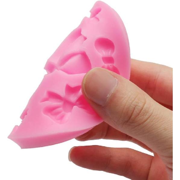 3 Pack Bows Silicone Mould, Bow Fondant Sugar Mould Craft Molds for Birthday Wedding Party DIY Cake Decorating Mold