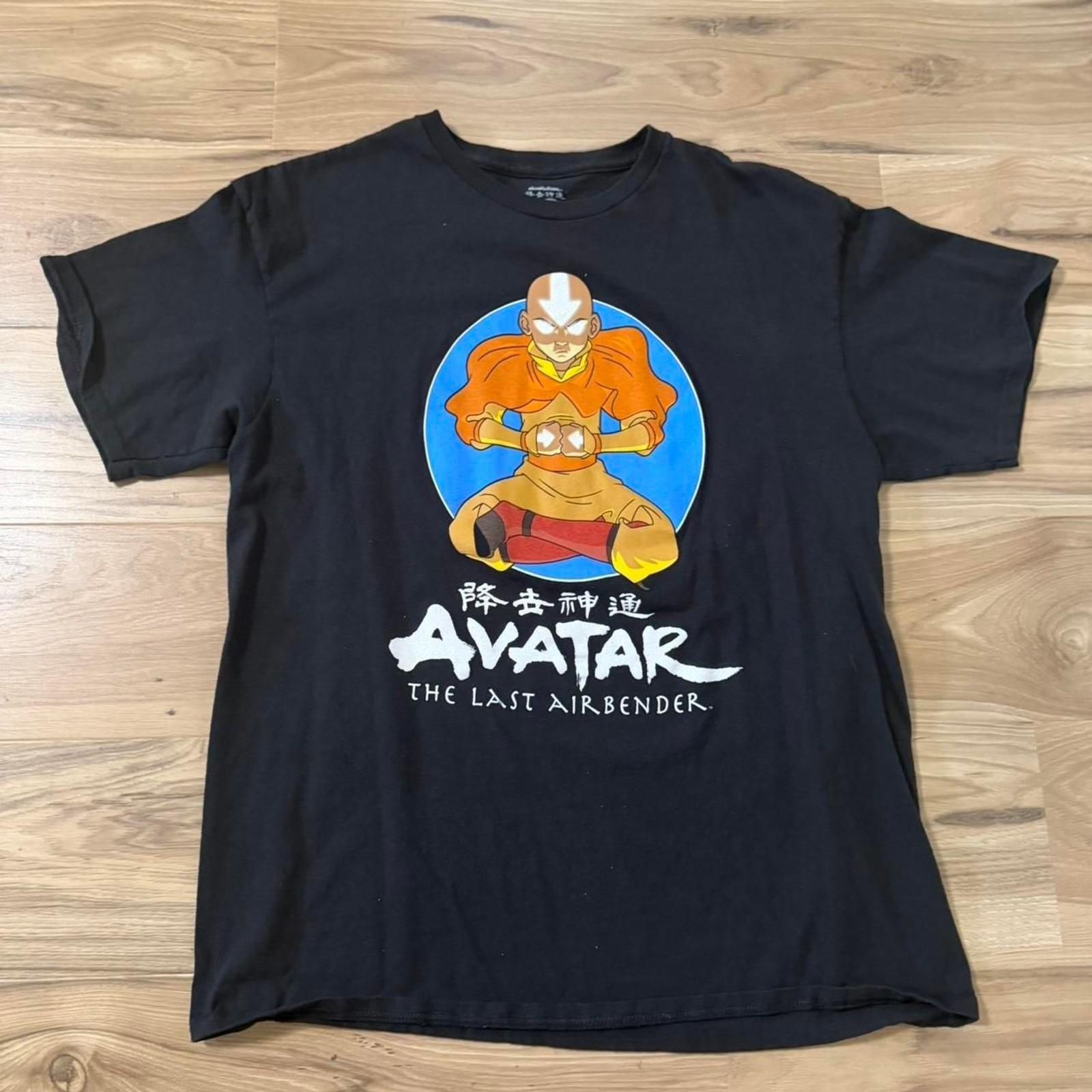 Avatar The Last Airbender black Anime cartoon tv promo movie Size Large Unisex T-Shirt L