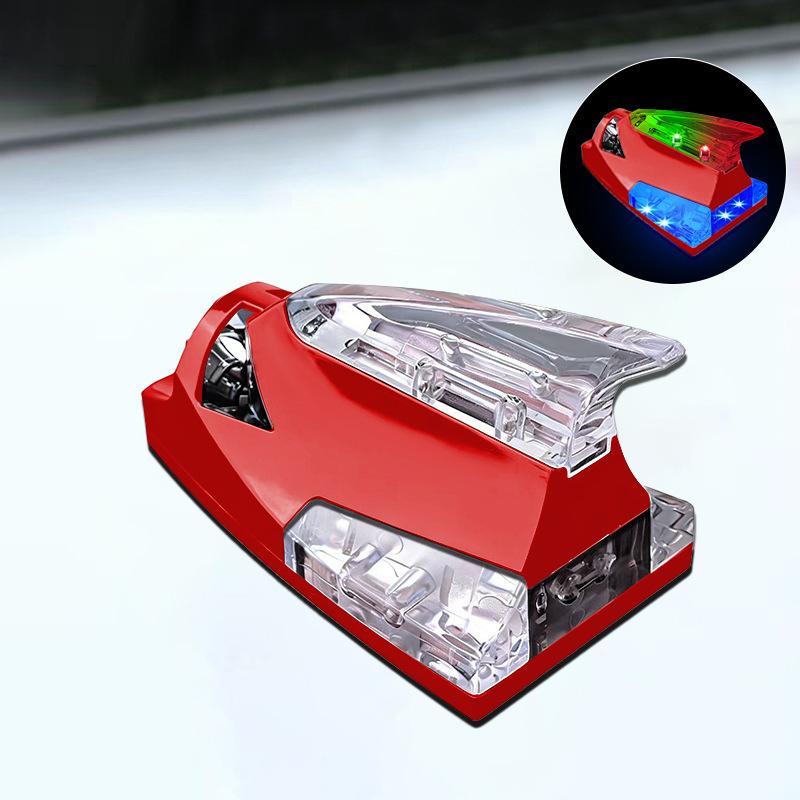 Universal Car Roof Car Truck Wind Powered Led Light Roof Light Fin Auto Safe Warning Lamp Colorful Flash Wind Antenna Lamp