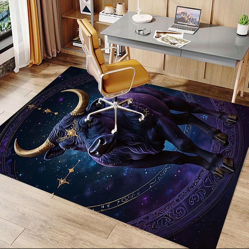 1PC Bull Zodiac Extra Large Non Slip Floor carpet, Office, family, Studio   Large Area Rug Indoor Rugs, Bold Statement Piece