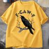 F Caw Lustige Krähe T-Shirt Unisex Damen Humor Ungezügeltes Tier T-Shirt Locker Vintage Grafik T-Shirts Baumwolle Bequem Herrenbekleidung