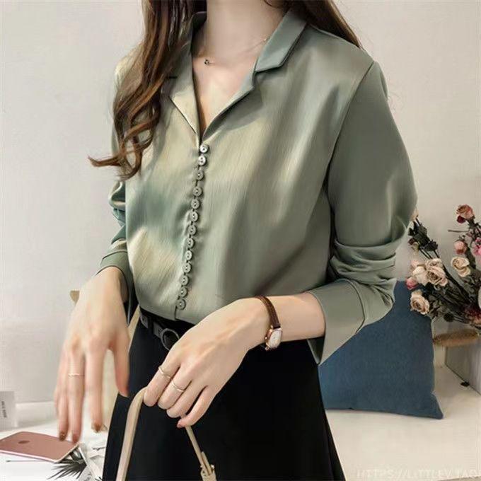 

2024 Versatile Loose-Fit Plus Size Women s Long Sleeve White Shirt for Spring and Autumn L