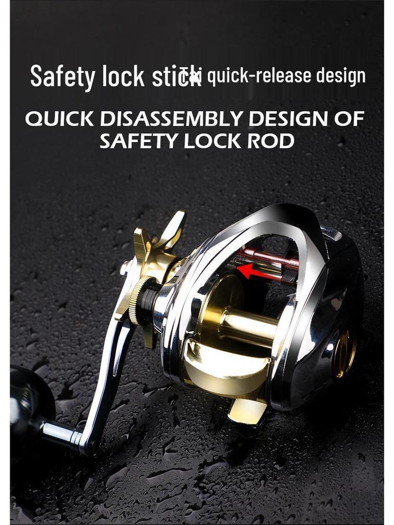 All-Metal Black Fish Baitcasting Fishing Reel - Slow Jigging & Thunder Frog