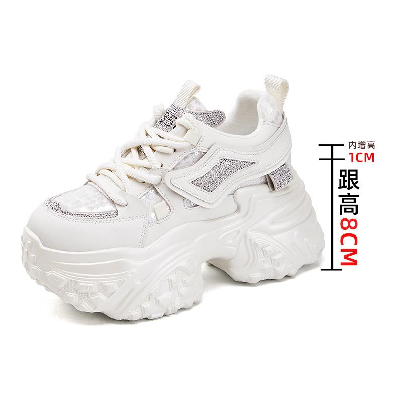 

Silver inner height increase platform dad shoes women s shoes 2025 new popular spring and autumn leisure sports little white shoes muffin 34