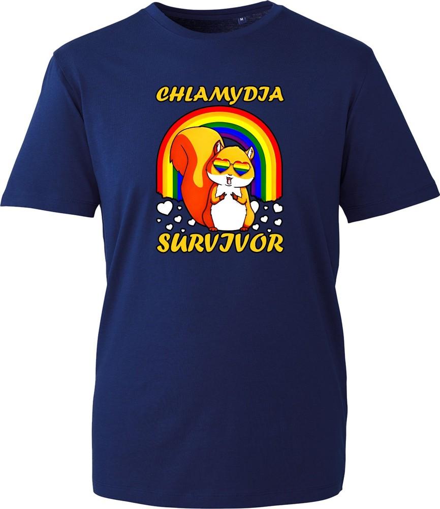 Chlamydia Survivor T Shirt Unisex Funny Retro Rainbow Graphic Joke Novelty Tee S