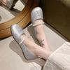 Fashion Elegant Ladies Pearl Band Mary Janes Shoes Round Toe Cozy Flock Ballet Flats Women Solid Color Beading