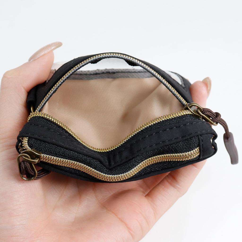 Coin Purse with ID Clear Pass and Key Cat Colorful [Lucky Tail] Women's Pocket, Case, Ring, Pattern, Lightweight, Fluffy, (Pink)