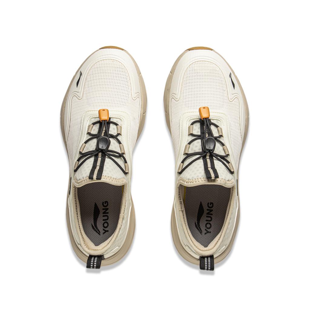 Li Ning Kids Sports Lifestyle Series Synthetic Leather Soft Comfortable Non-Slip Shock Absorbing Wear-Resistant Breathable Casual Shoes YKCV088-7