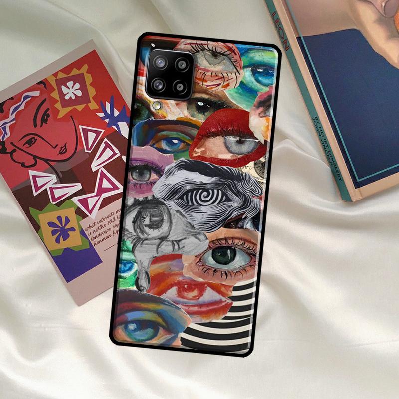 Scary Face Eyes Case For Samsung Galaxy A54 A06 A05 A16 A26 A36 A56 A53 A32 A52 A33 A13 A55 A35 A15 A14 A34