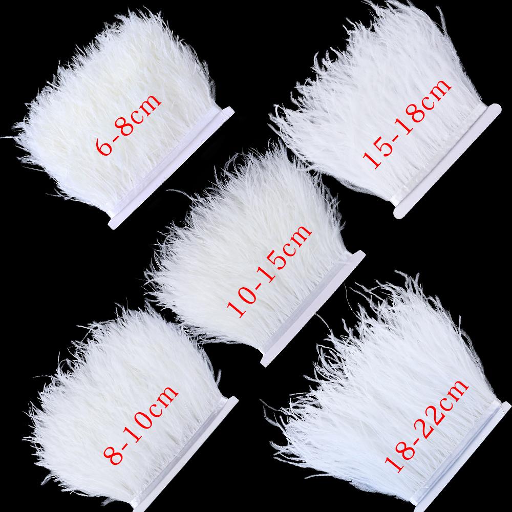 Feather 6-18CM Natural White Black Ostrich Feathers Trim for Wedding Dress Clothing Accessories Party Decoration Plume Fringe