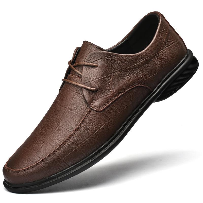 

Мужская кожаная обувь кожаная мягкая кожа мягкая подошва для мужчин среднего возраста обувь для папы весна лето черная обувь 2025 новая мужская повседневная кожаная обувь 44 коричневый