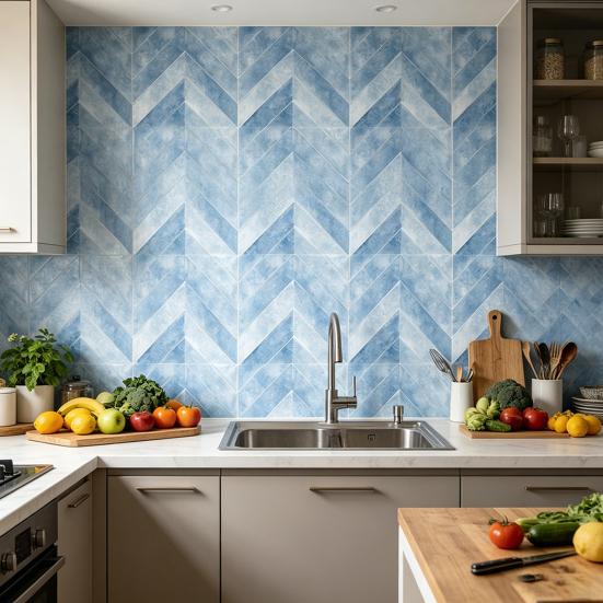 2 Pcs Wall Tile Stickers, Peel And Stick Backsplash, Self Adhesive Waterproof Kitchen Wall Tile Decals for Kitchen, Bathroom, Walls, Floors