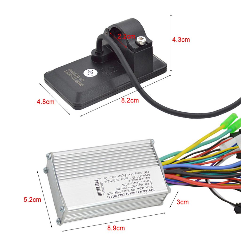 250WCelsius350W 24-48VCelsius36-60V Electric Bike Motor Controller with LCD Display Panel E Bike Scooter Motor Speed Controller Kit