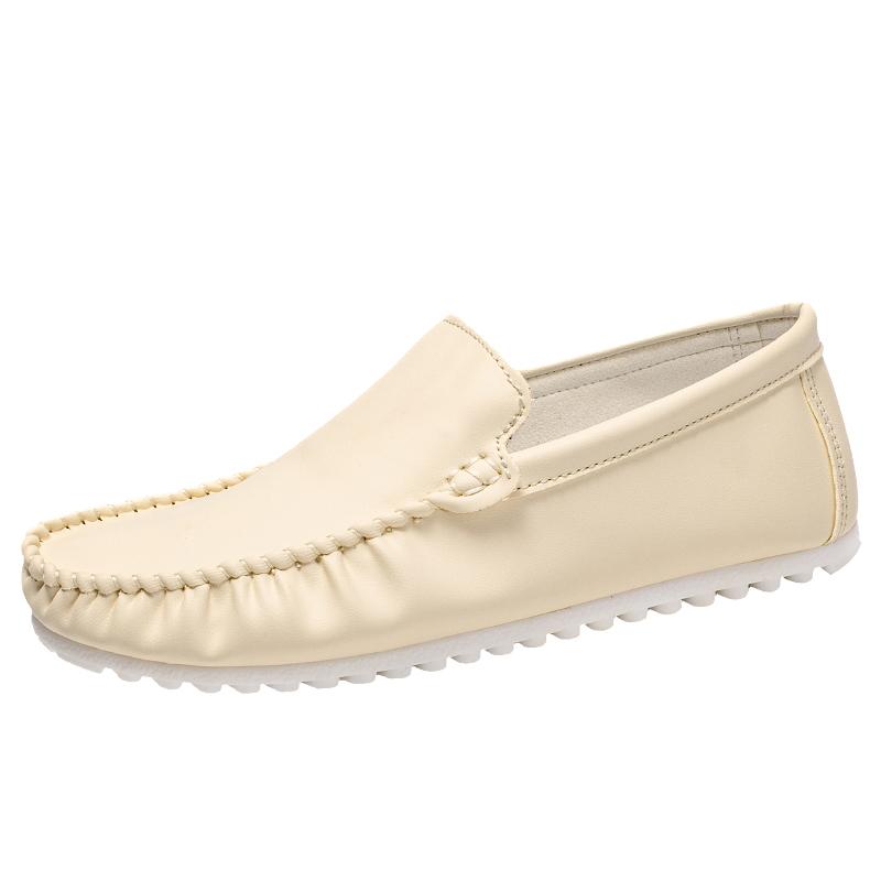 

Летние классические лоферы мужские туфли-лодочки легкие мужские мокасины кожаные слипоны на плоской подошве роскошные повседневные туфли для вождения 38 бежевый
