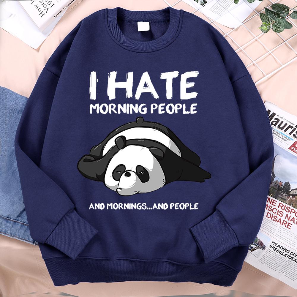 

Я ненавижу утренних людей и утренние толстовки с капюшоном для мужчин, новая свободная одежда, винтажная флисовая толстовка с капюшоном, осенняя флисовая толстовка с капюшоном 3XL темно-синий