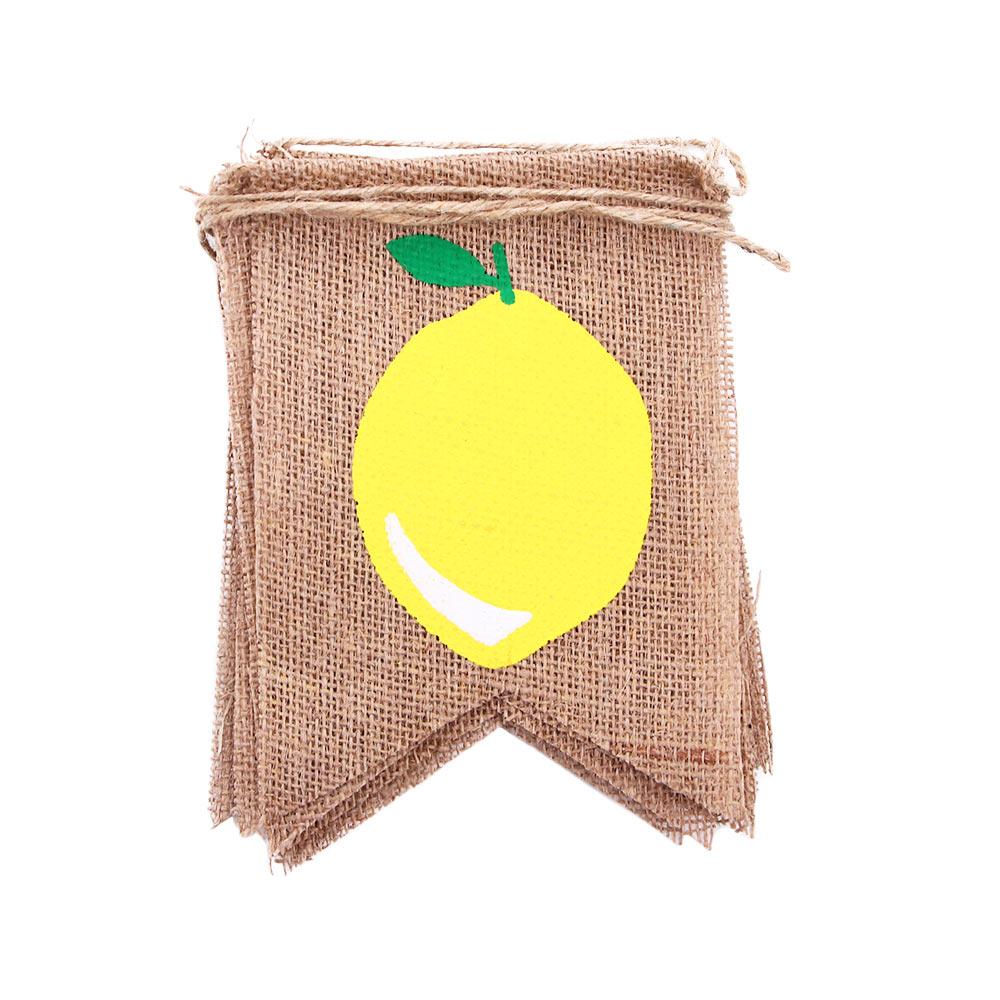 Baby Shower Backdrop Hanging Summer Lemon Bunting Garland Flag Layout Banner Party Decoration