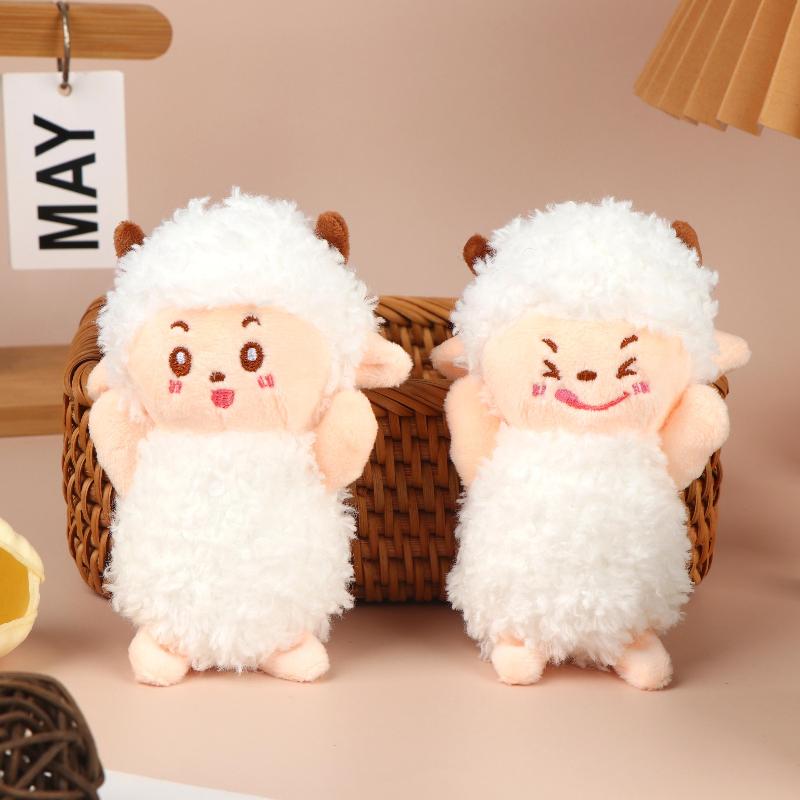 Cute Lamb Stuffed Keyring Soft Plush Sheep Doll Portable Backpack Pendant 2027 New Year Birthday Present