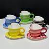 Creative Love Modeling Underglaze Ceramic Hand-Painted Striped Love Coffee Cup Saucer Afternoon Tea Cup Saucer Set Gift