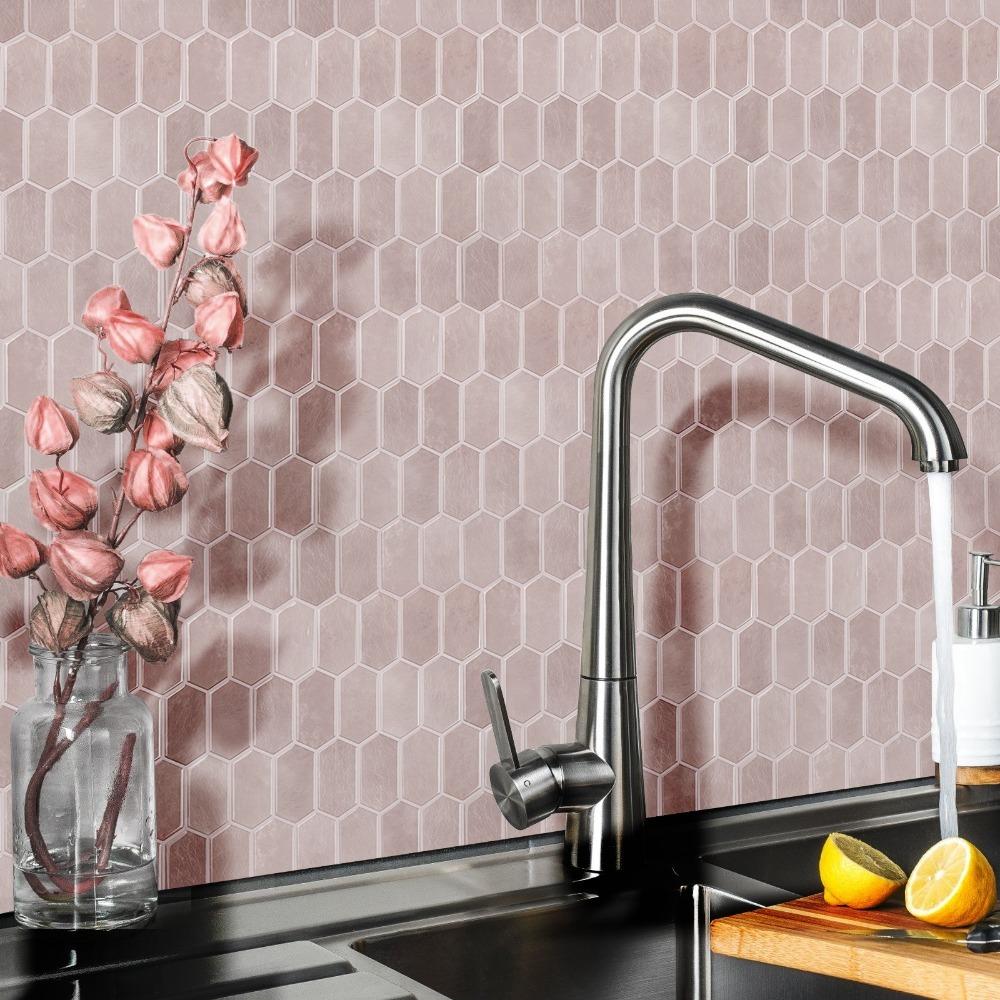 12" x 12" Peel and Stick Backsplash Waterproof Wallpapers Wall Tile  for Kitchen Bathroom