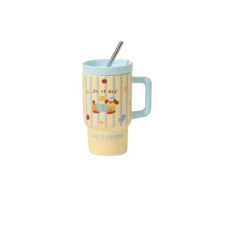 Large Capacity Ceramic Milk Cup Household Cute Drinking Cup Mug Birthday Gift Cup