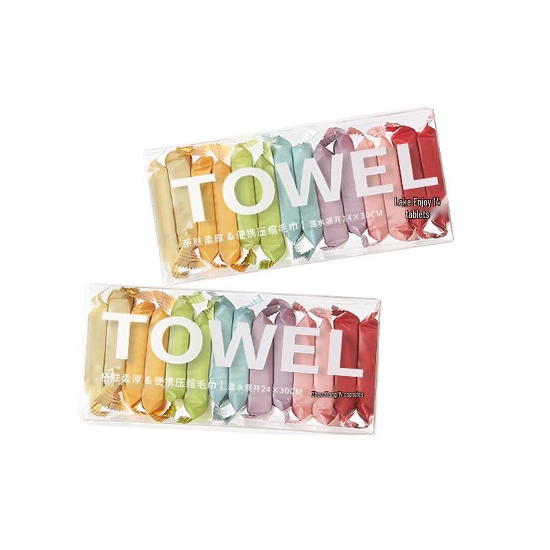 Portable Compressed Pure Cotton Face Towel: Thick, Disposable, Travel-Friendly, Individually Boxed