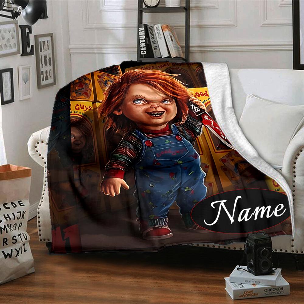 Custom Name Five Nights Freddy's Party Blanket for Couch & Bed, Plush Cozy Fuzzy Blanket Super Soft & Warm Blankets for Fall and Winter. 0908137