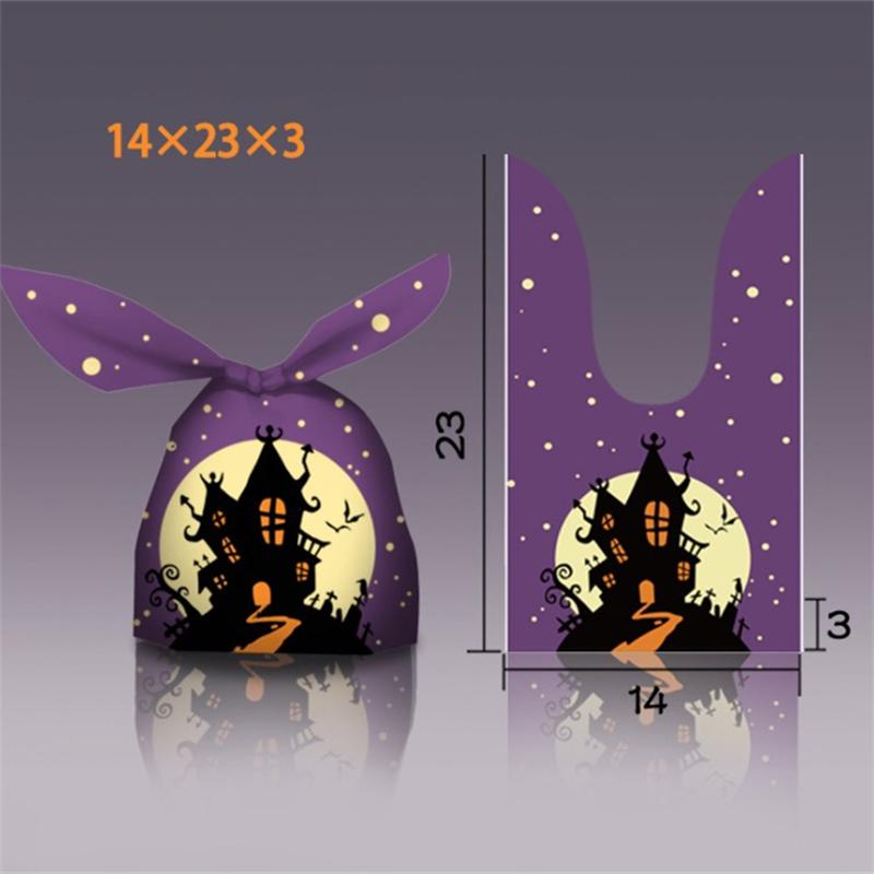 10/50 Stück Frohes Halloween Hasenohr Keks Plastiktüten Süßigkeiten Geschenktüten Kekse Snack Backen Verpackung Halloween Partyartikel