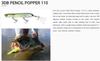 Yo Zuri Duel 3DB Pencil Popper 110F Floating Lure R1444-PGSH (8787)
