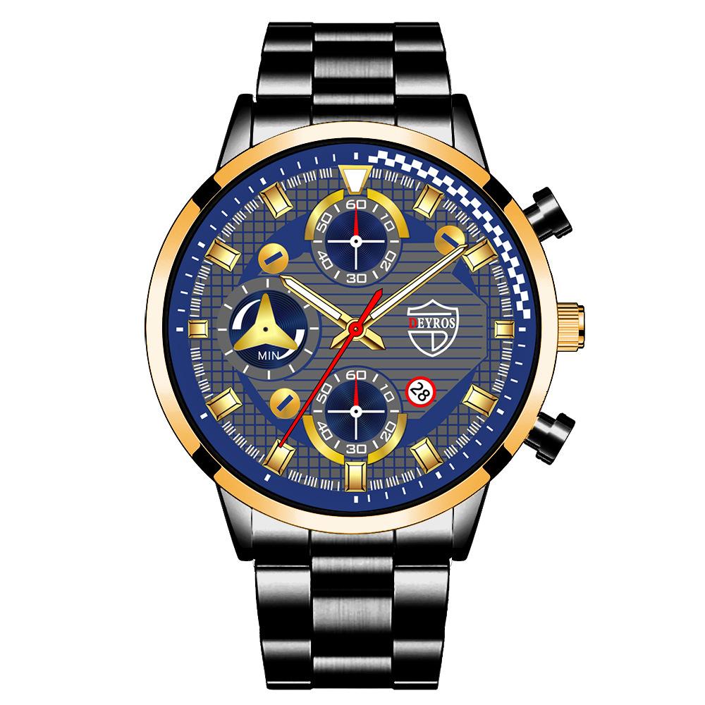 Trendy Brand Business Men's Watch Luxury Sports Men's Calendar Watch Student Sports Watch Stainless Steel Watch Quartz Watch