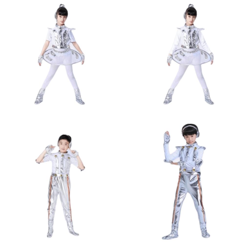 Future Style Space Astronaut Costume Halloween Children Spaceman Costume Cute Robot Costume Party