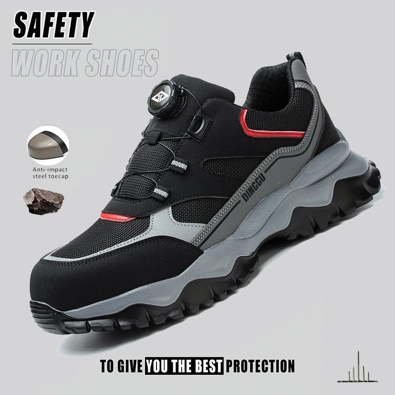 Steel Toe Safety Shoes for Men Lightweight Non Slip Work Sneaker Puncture Proof Work Shoes Unisex Coustruction Safety Work Boots