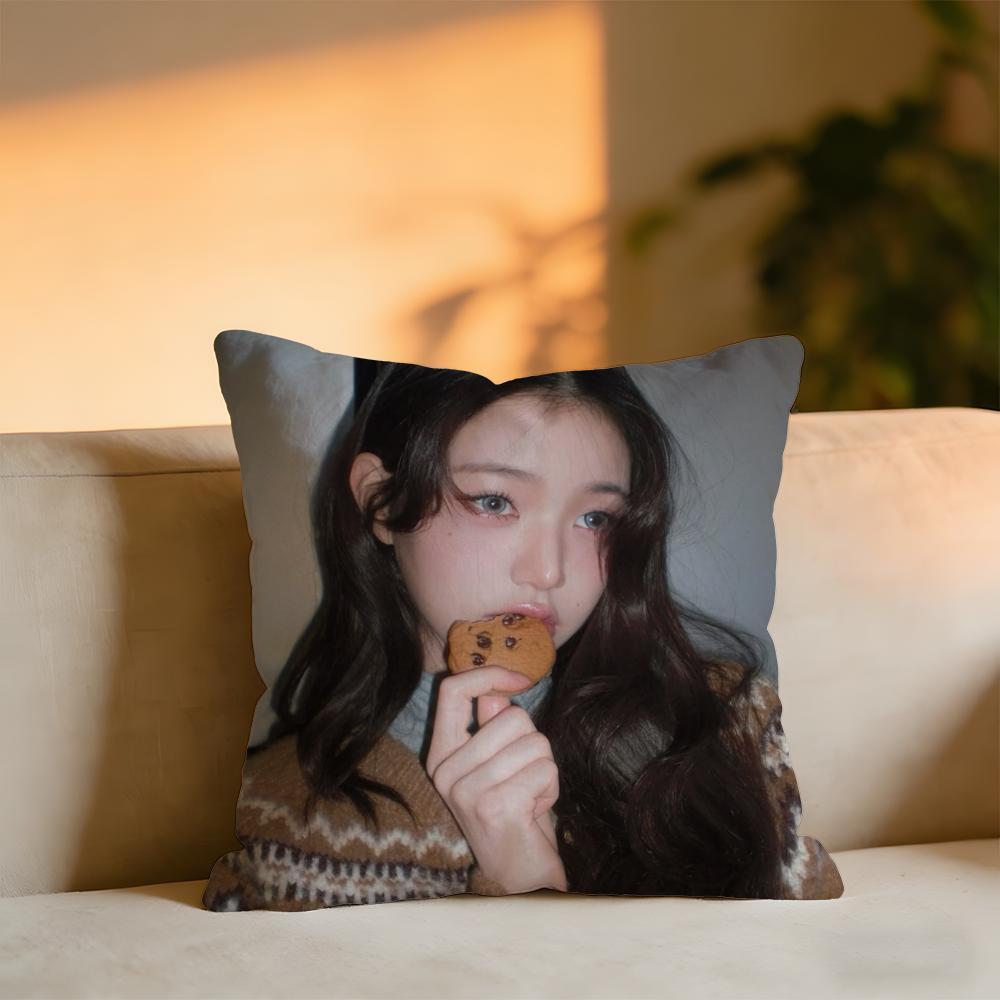 Jang Wonyoung Cushion Cover Cozy Velvet Throw PillowSoft Warm Cushion For Sofa  Bed