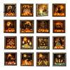Decorative Seasonal Lights Halloween Lighted Frame Ornaments Light Up Shadow Box Warm Atmosphere LED for Home Living Room Bedroom Decor Ornaments