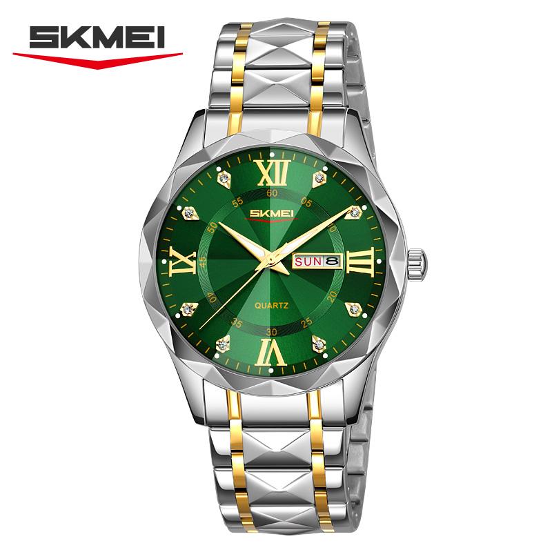 SKMEI New Man Waterproof Fashion Luxury Dial Exquisite Quartz Stainless Steel Watch for Women 9369