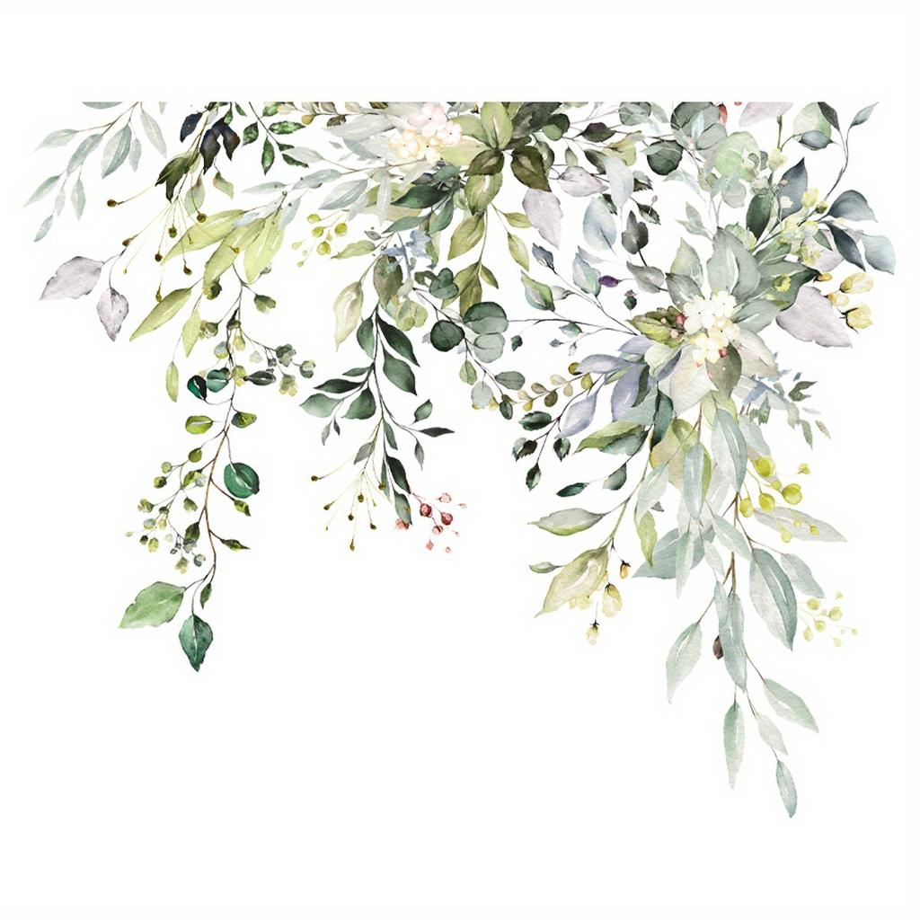 Fresh Floral Leaf Wall Sticker 1pc, Self-Adhesive Toilet Bathroom Decor, Funny Art Decal for Bathroom Wall