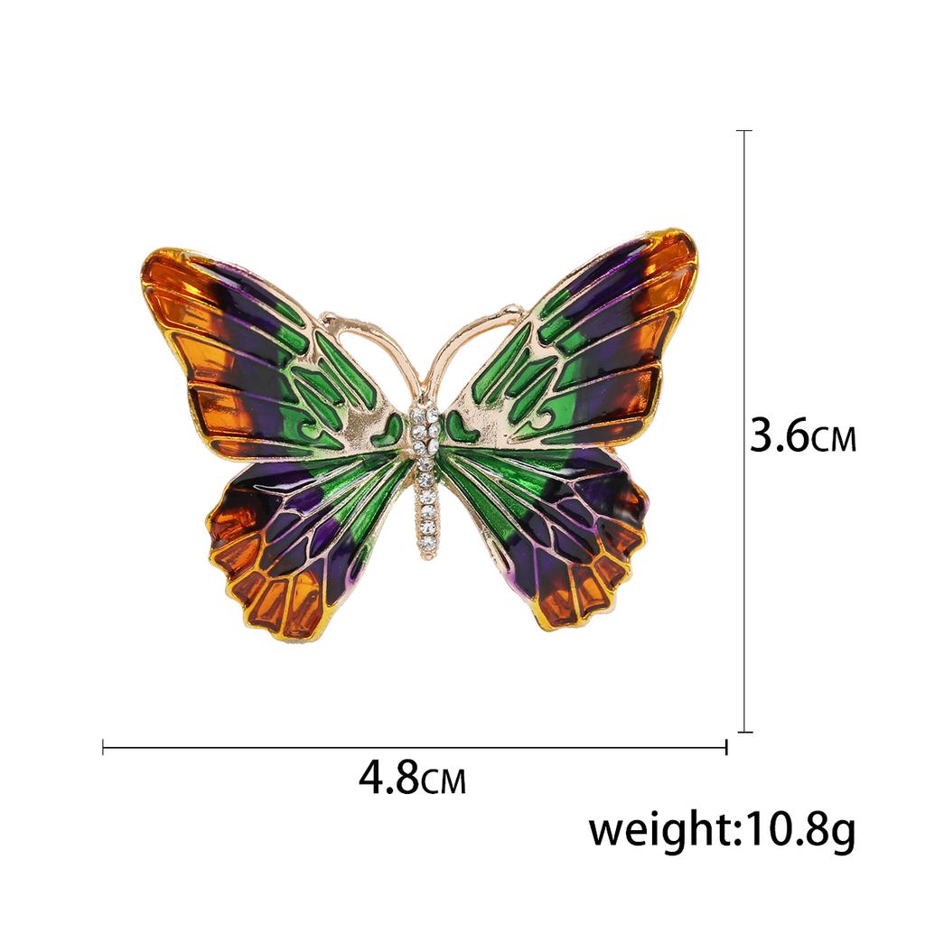 Rhinestone Butterfly Brooches for Women Unisex Enamel Insect Pins Banquet Party Backpack Gifts Jewelry Accessories