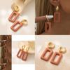 Exquisite Square Resin Earrings For Women 2023 Fashion With Copper